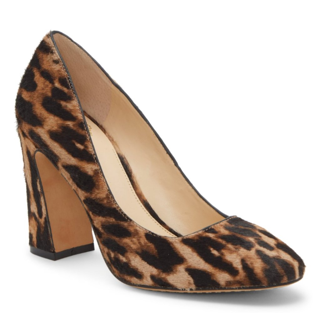 Vince Camuto Leopard-Print Flared-Heel Pump NEVER WORN